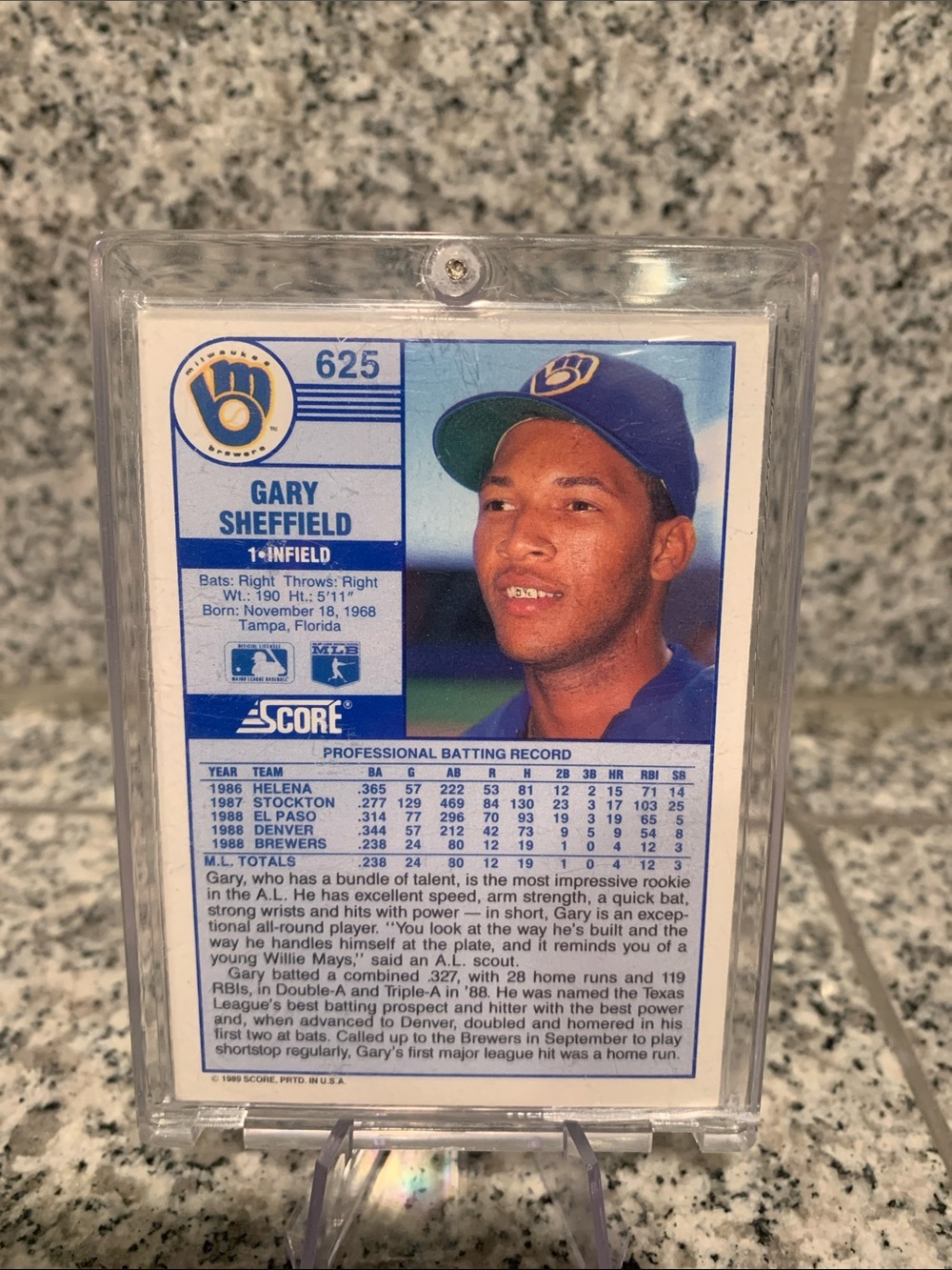 1989 Gary Sheffield Rookie Card In Case & 1992 Beckett Magazine Perfect Shape - Picture 3 of 10